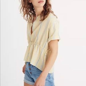 Madewell Atlantic Stripe Drawstring-Waist Shirt